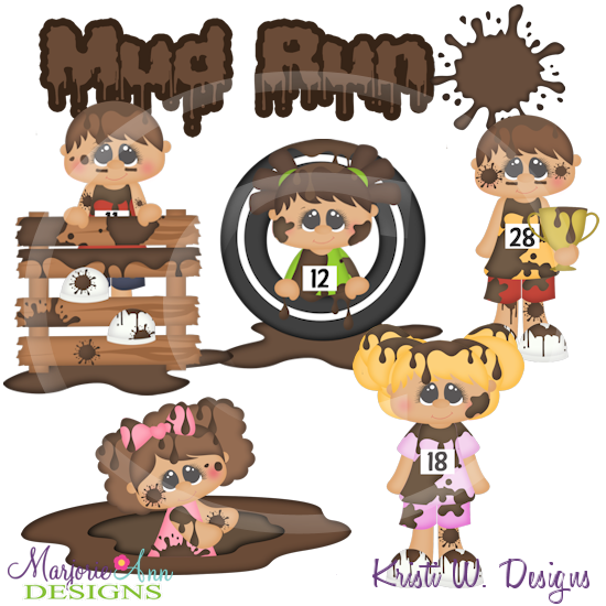 Mud Run Cutting Files-Includes Clipart - Click Image to Close